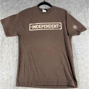 Independent Truck Company T Shirt Men Medium Brown Skater VTG Y2K Tee Streetwear